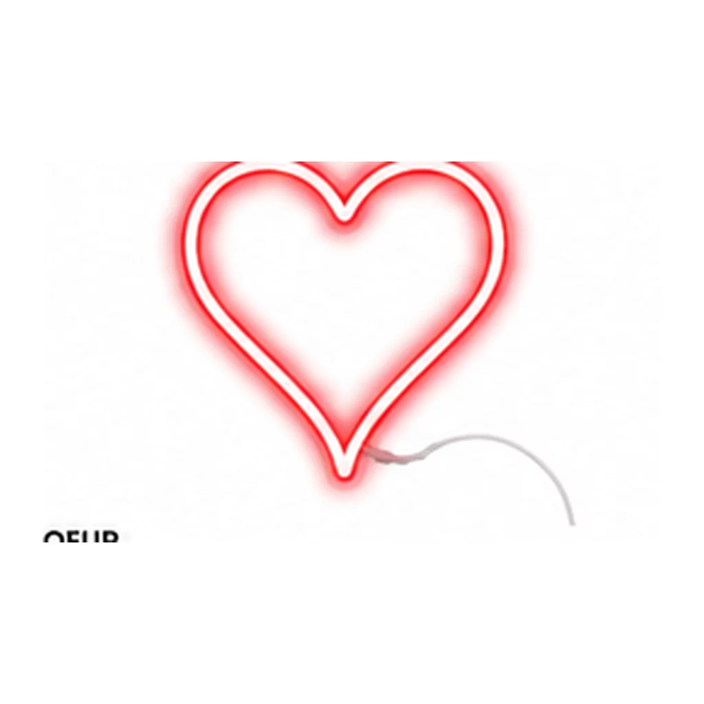 Néon LED Cœur – Rouge sur fond blanc