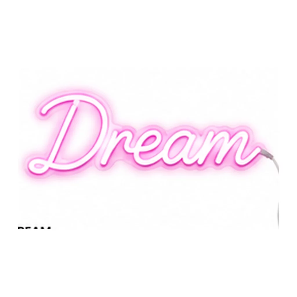 Néon LED Dream – Rose sur fond blanc