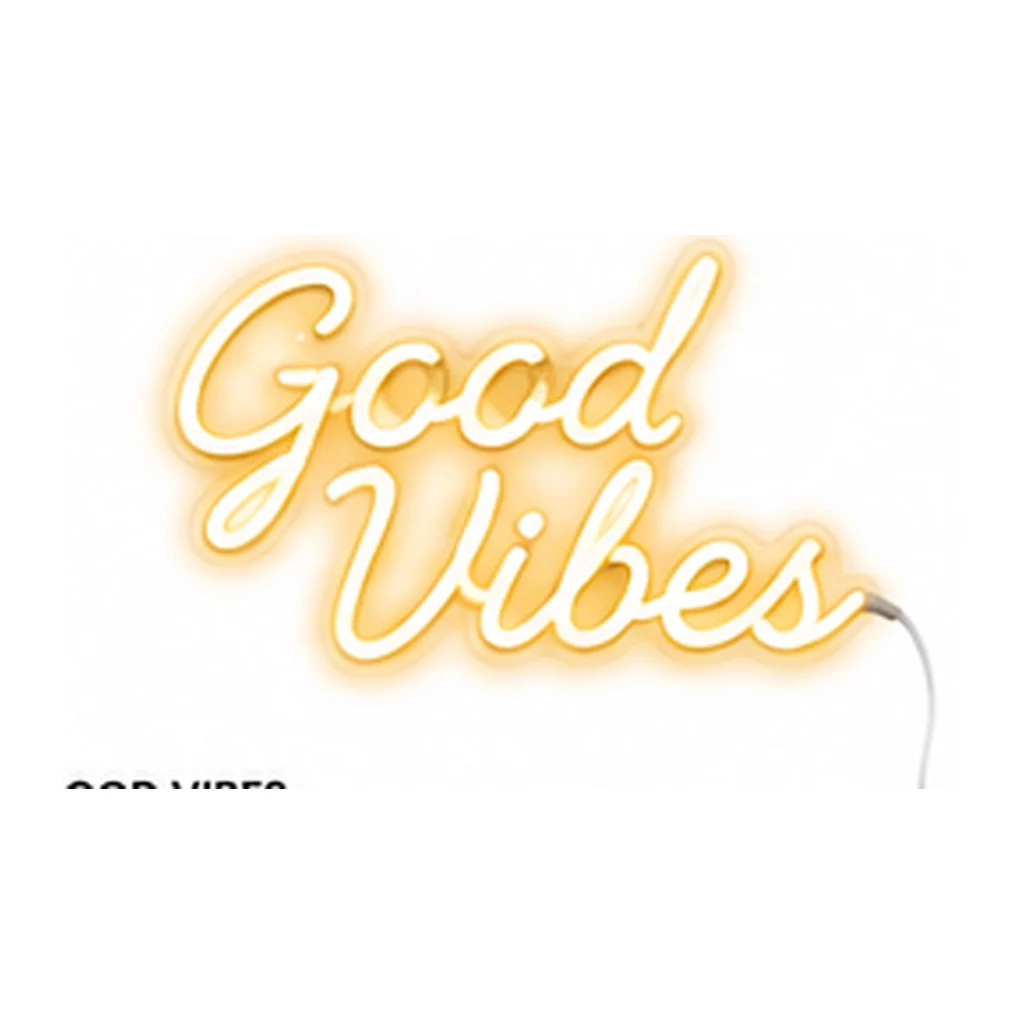 Néon LED Good Vibes – Blanc chaud sur fond blanc