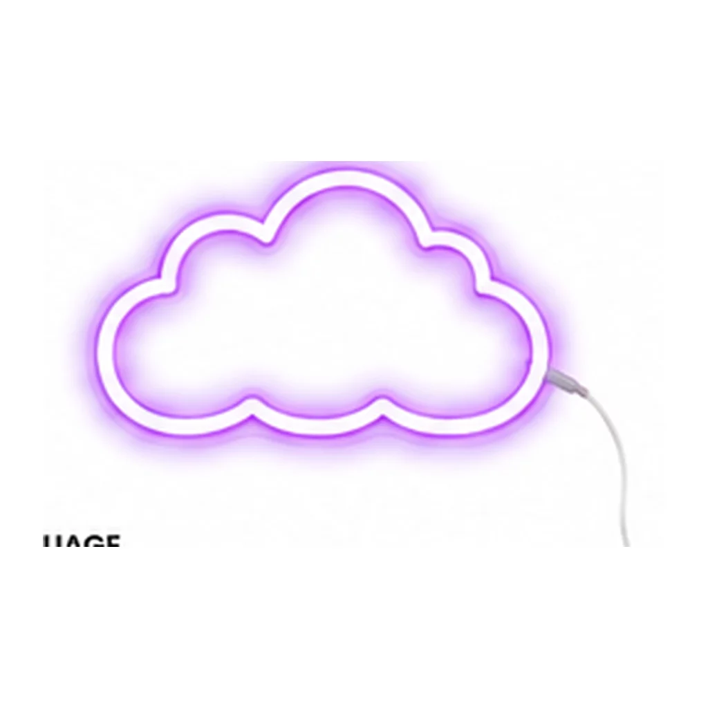 Néon LED Nuage – Violet sur fond blanc