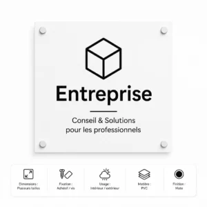 Plaque Entreprise sur fond blanc