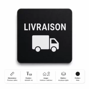 Panneau livraison sur fond blanc