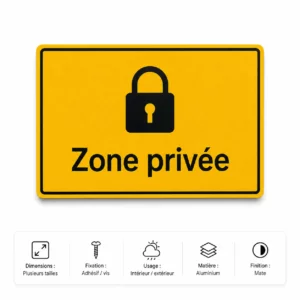 Panneau zone privée sur fond blanc
