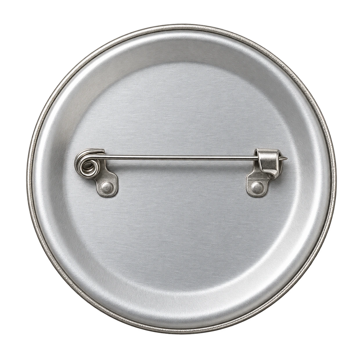 Fixation épingle des badges personnalisés ronds : dos d'un badge muni d'une épingle de sûreté