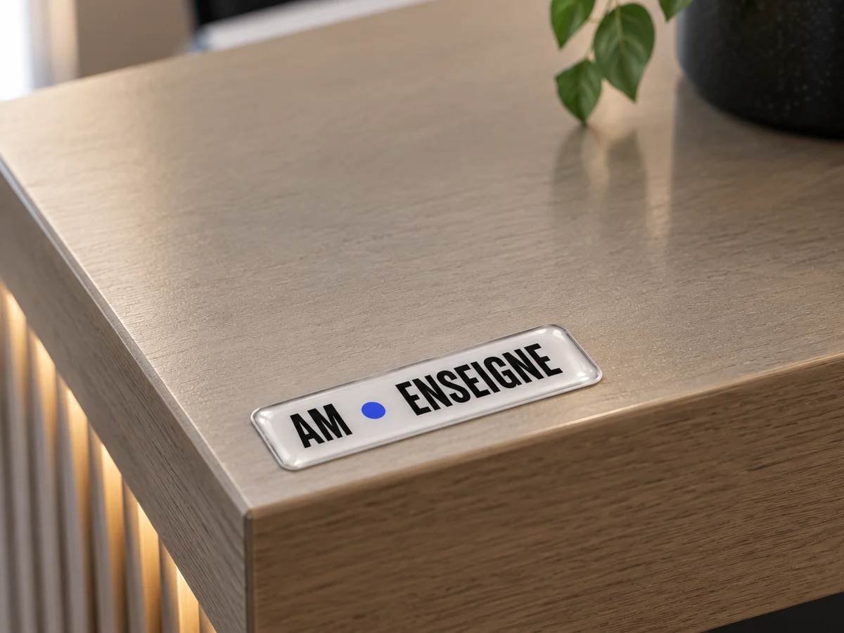 Posée sur un bureau : le relief du dôme et son reflet.